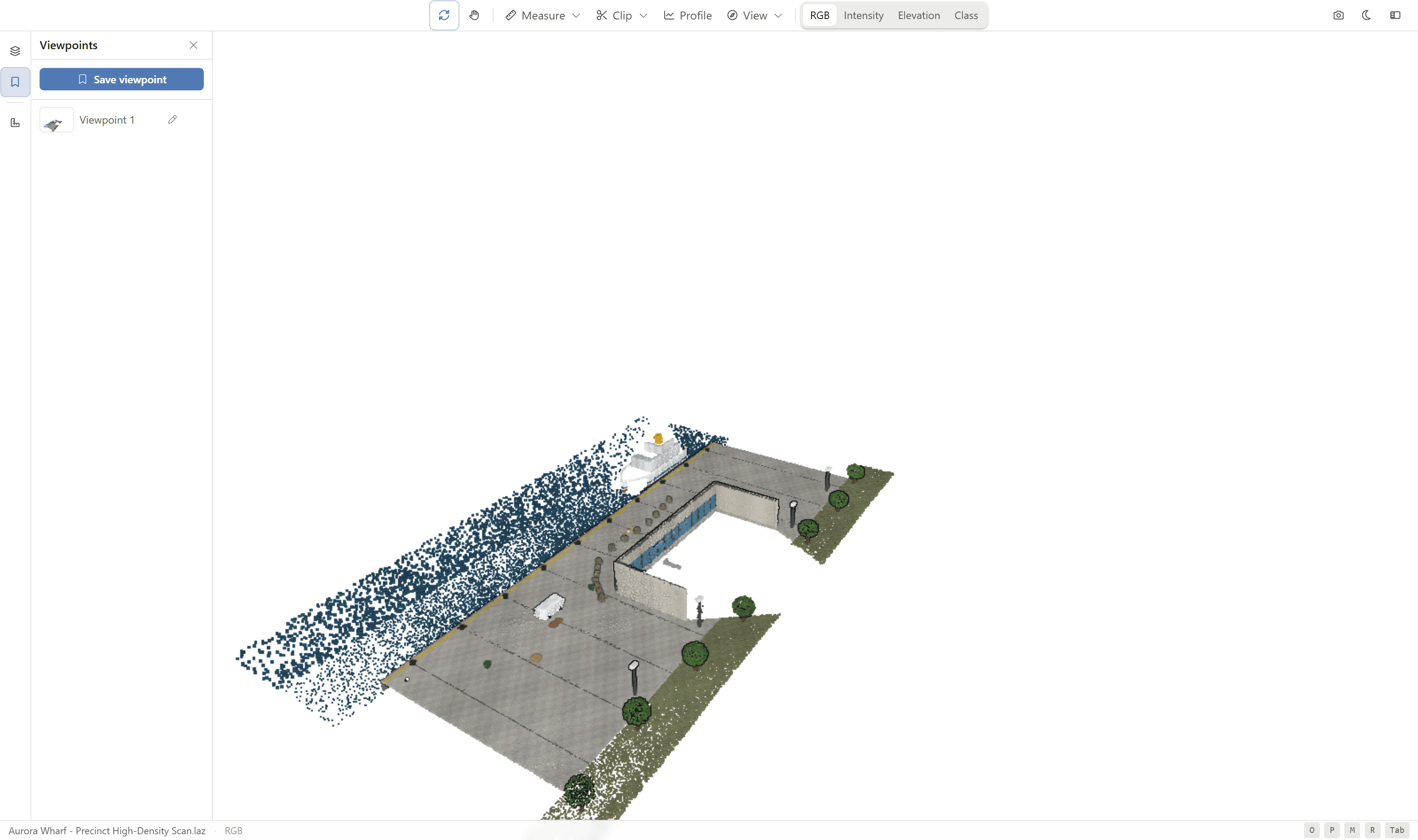 Viewpoints panel with a saved viewpoint showing its thumbnail